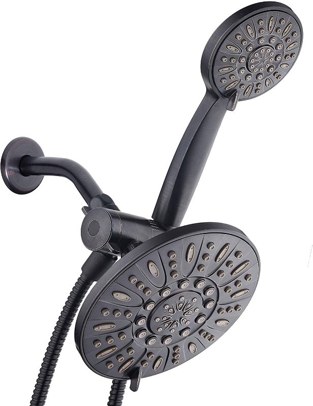 Photo 1 of AquaDance Oil Rubbed Bronze 7" Premium High Pressure 3-Way Rainfall Combo with Extra Long 72 inch Hose – Enjoy Luxury 6-Setting Rain Showerhead and Matching Hand Held Shower Separately or Together
