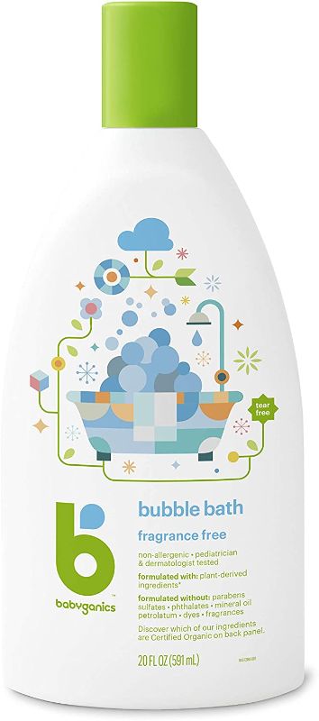 Photo 1 of 2pk BabyGanics Bubble Bath, Fragrance Free, 20 Ounce