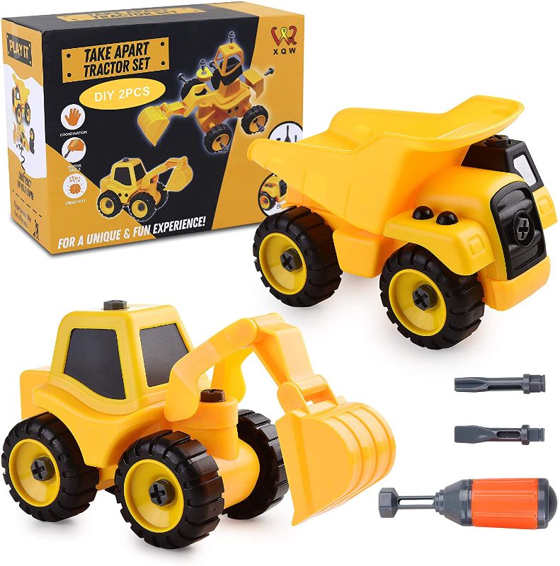 Photo 1 of Take Apart Toys for 4 Year Old Boys - Toy for Boys Construction Truck - Dump Truck, Cement Truck, Excavator and Many More - Toys Gift for Boys - Kids Stem Building Toy