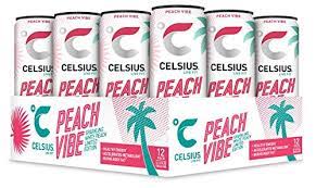 Photo 1 of CELSIUS Essential Energy Drink 12 Fl Oz, Sparkling Peach Vibe (Pack of 12)
