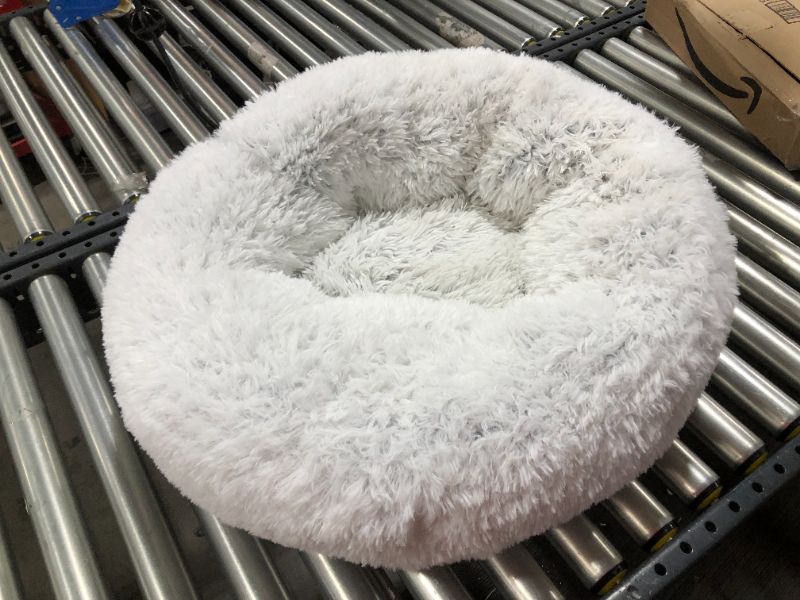 Photo 2 of  Calming Donut Dog Bed in Shag Fur 