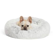 Photo 1 of  Calming Donut Dog Bed in Shag Fur 