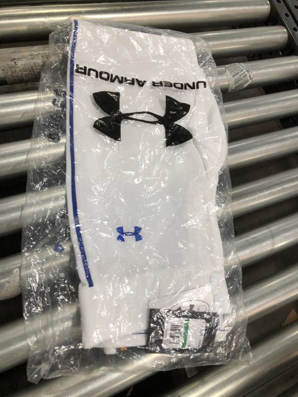 Photo 2 of Under Armour Youth Baseball Pants Size Large 1317458 (white W/ Blue Stripe)
