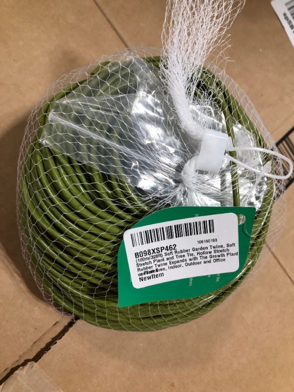 Photo 2 of Bacetuao (100m/328ft) Soft Rubber Garden Twine, Soft Stretch Plant and Tree Tie, Hollow Stretch Rubber Twine Expands with The Growth Plant or Fruit Tree, Indoor, Outdoor and Office useGreen
