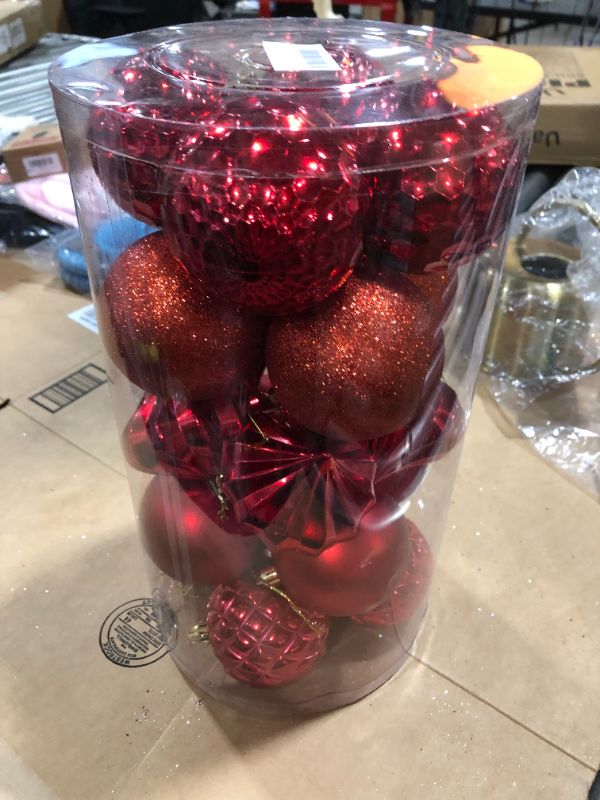 Photo 1 of  Christmas Balls Red Shatterproof Christmas Tree Ball Ornaments Decorations for Xmas Trees Wedding Party Home Decor