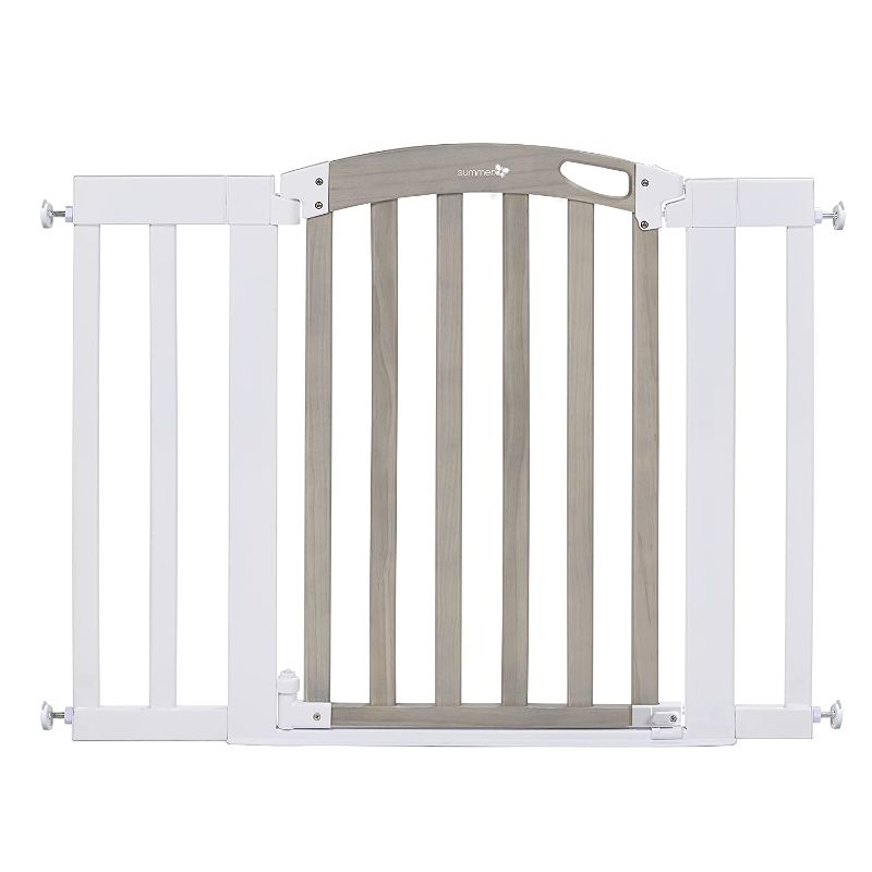 Photo 1 of Summer Infant Chatham Post Safety Gate for Doorways & Stairways, with Auto-Close & Hold-Open, Grey Wash & White, 28.5 - 42 Inch
