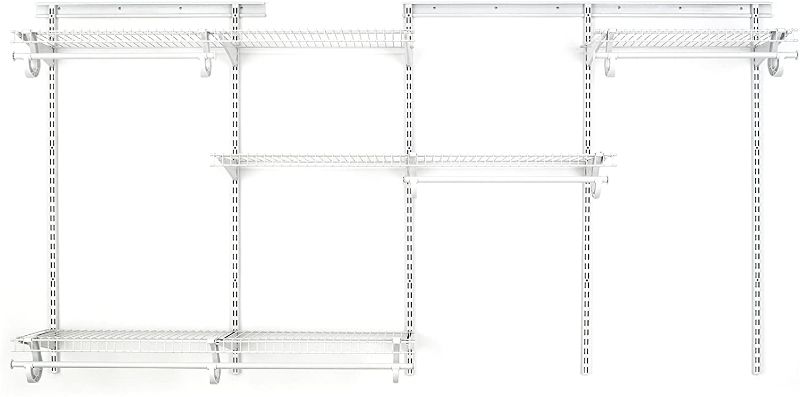 Photo 1 of ClosetMaid ShelfTrack 5-ft to 8-ft x 12-in White Wire Closet Kit
