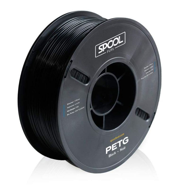 Photo 1 of Spool Fuel PETG 1.75mm 3D Printing Filament 1kg Spool (2.2lbs) Dimensional Accuracy +/- 0.05mm Compatible with Most FDM 3D Printers NatureWorks Ingeo (Black)
