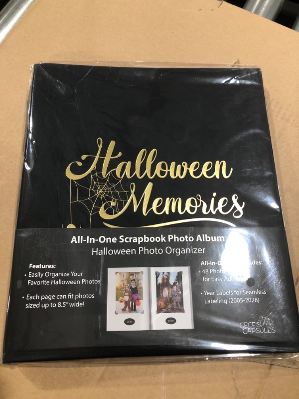 Photo 3 of Cece's Capsules Halloween Scrapbook Photo Album, 4x6 40 Pages DIY All-In-One, Leather Cover, For Halloween, Holiday & Family Memories
