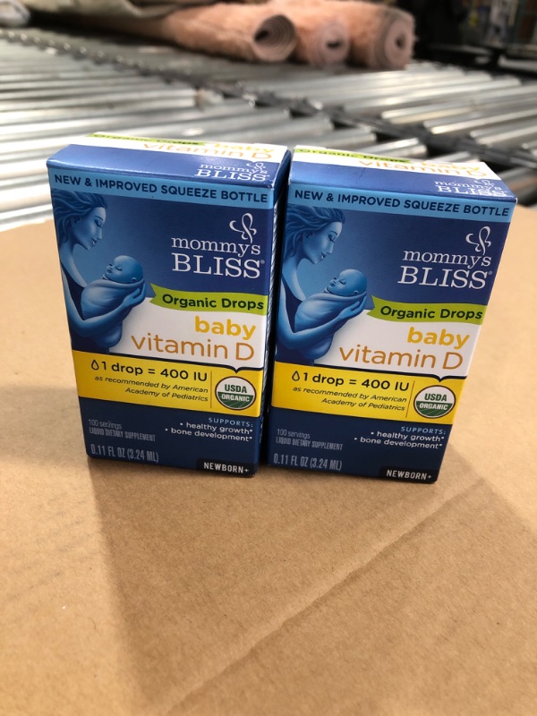 Photo 2 of 2 PACK -Mommy's Bliss Organic Drops No Artificial Color, Vitamin D, 0.11 Fl Oz- BEST BY 02/23
