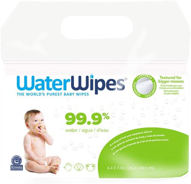 Photo 1 of WaterWipes Textured Clean Baby Wipes, 99.9% Water, Unscented & Hypoallergenic for Baby & Toddlers, 4 Packs (240 Count)
