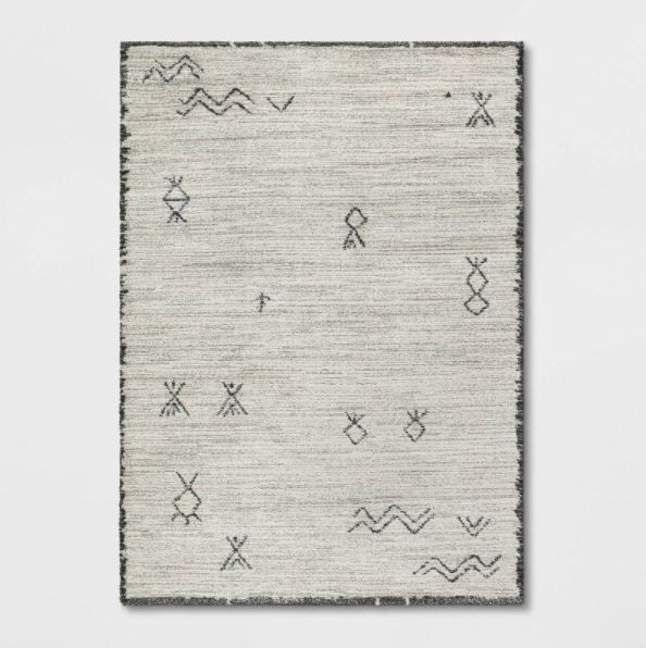 Photo 1 of 5'x7' Vola Geometric Symbol Area Rug Gray - Project 62