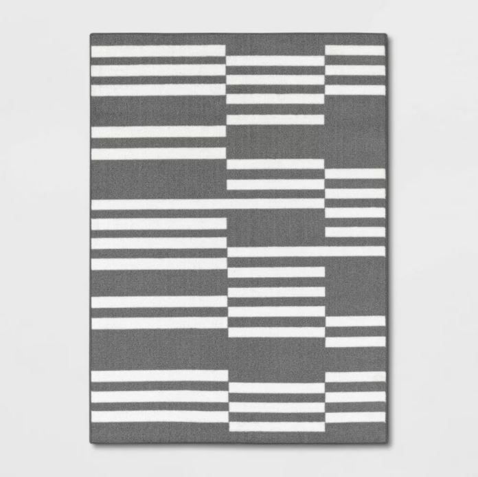 Photo 1 of 4'x6' Broken Striped Rug Gray - Room Essentials