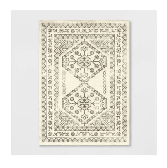 Photo 1 of Distressed Persian Accent Rug Cream - Threshold™ Size 4'x5'5"