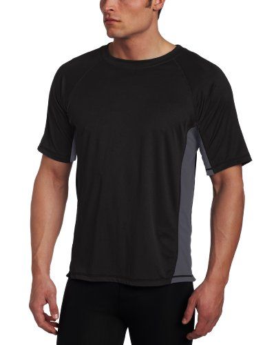 Photo 1 of Kanu Surf Men's Big CB Extended-Size Rashguard UPF 50+ Swim Shirt, Black, 3X
