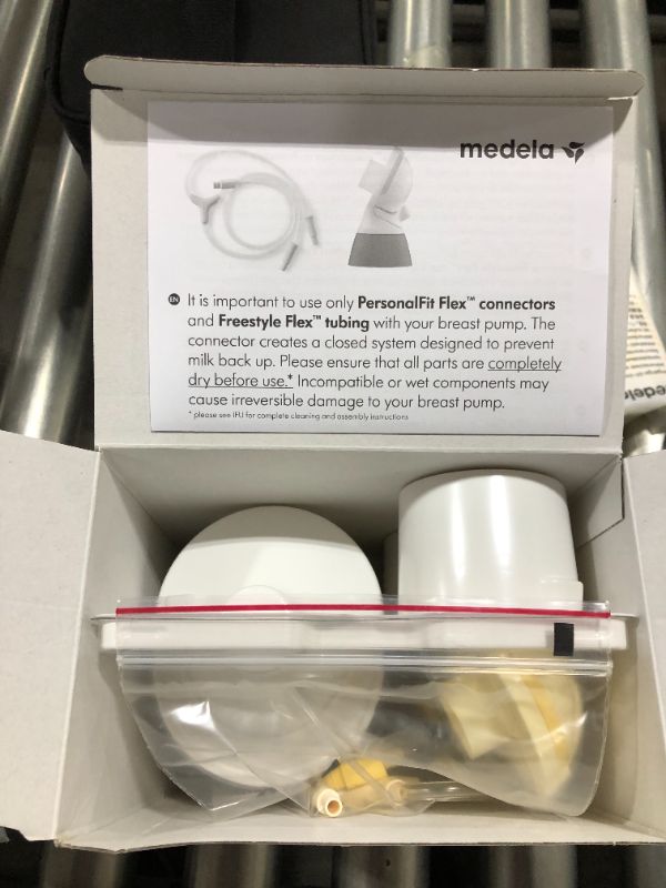 Photo 3 of Medela Freestyle Flex Breast Pump, Closed System Quiet Handheld Portable Double Electric Breastpump, Mobile Connected Smart Pump with Touch Screen LED Display and USB Rechargeable Battery