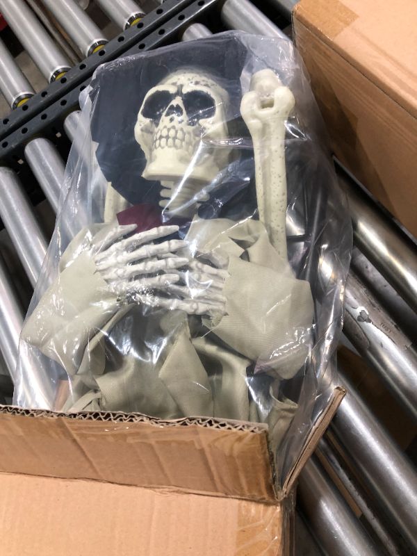 Photo 1 of 40inch Electronic LED Skeleton Ghost West Halloween Decoration,Can Open Hands with Creepy Sounds,Indoor/Outdoor Halloween Decoration
