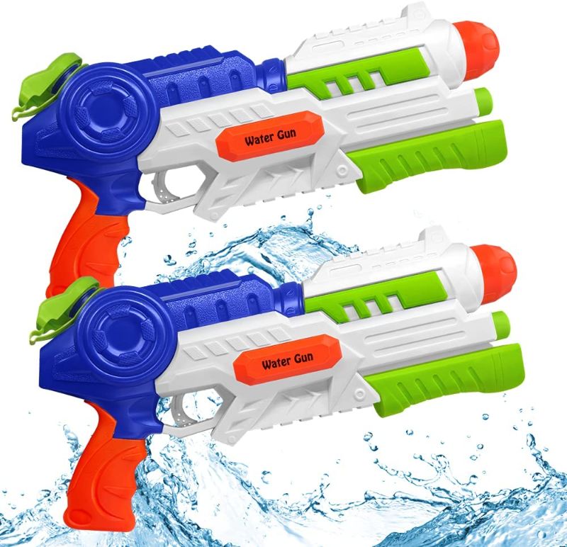 Photo 1 of 2 Pack Super Water Gun Water Blaster 36 oz High Capacity Water Soaker Blaster Squirt Toy Swimming Pool Toy (Green)
