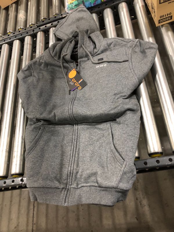 Photo 2 of ORORO Heated Hoodie with Battery Pack (Large, grey)
