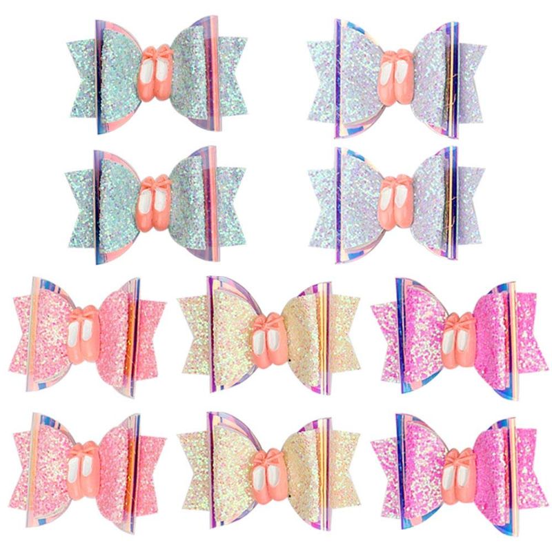 Photo 1 of 10pcs Girls Hair Bows 3 Inch Glitter Hair Bows for Girls Grosgrain Ribbon with Alligator Clips Hair Accessories for Baby Girls Toddlers Teens