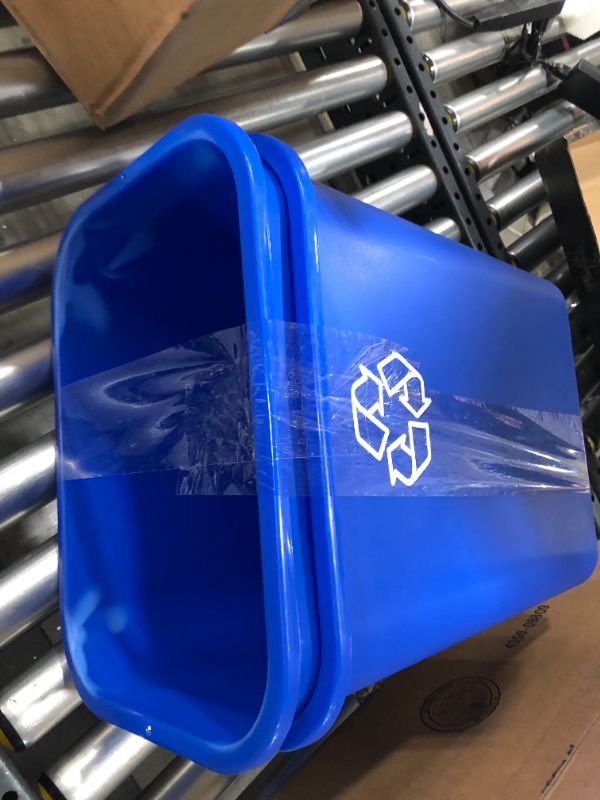 Photo 1 of United Solutions 7 Gallon / 28 Quart Space Saving Recycling Bin, Fits Under Desk and Small, Narrow Spaces in Commercial, Kitchen, Home Office, and Dorm, Easy to Clean, 2 Pack, Recycle Blue, (WB0337)