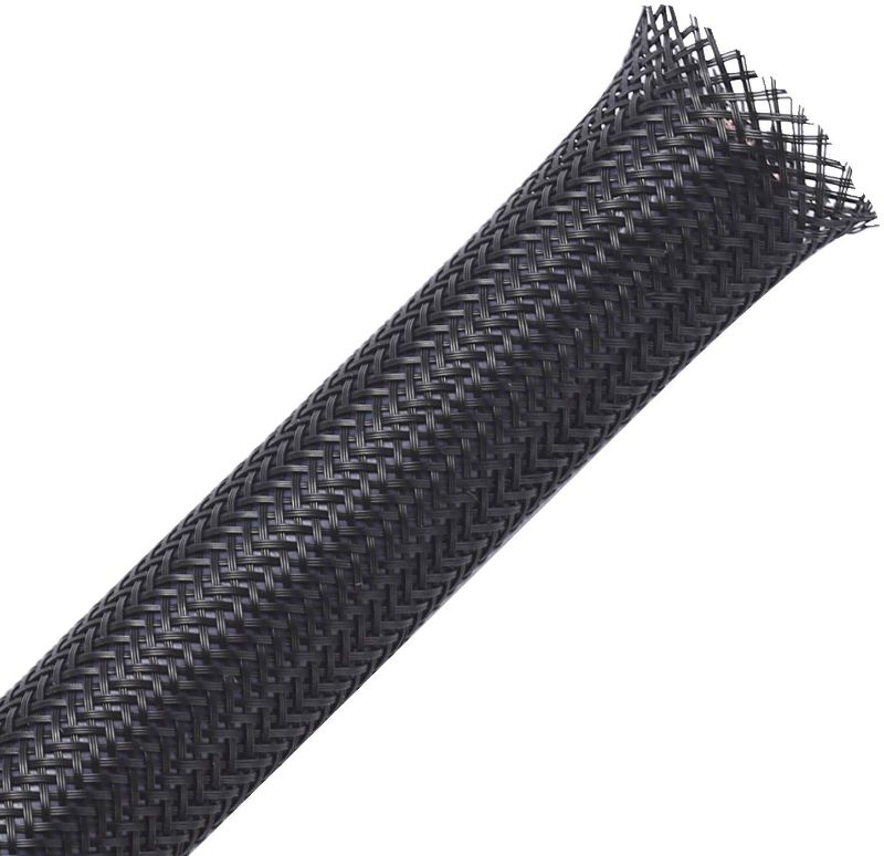 Photo 1 of 2pack| 100ft - 3/8 inch PET Expandable Braided Sleeving – Black – Alex Tech braided cable sleeve
