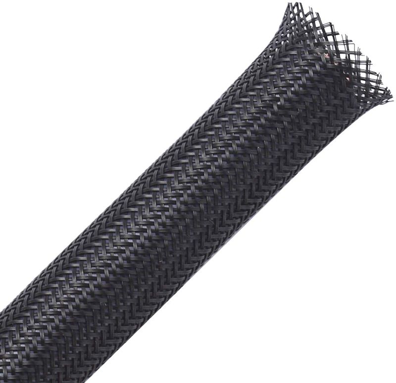 Photo 1 of 2pack| 100ft - 3/8 inch PET Expandable Braided Sleeving – Black  cable sleeve
