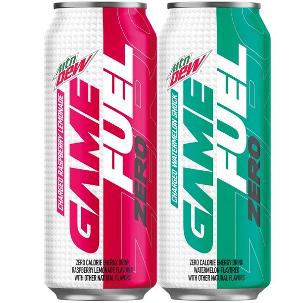 Photo 1 of (12 Cans) MTN DEW GAME FUEL ZERO, Charged Watermelon Shock & Charged Raspberry Lemonade Variety Pack, 16 fl oz
