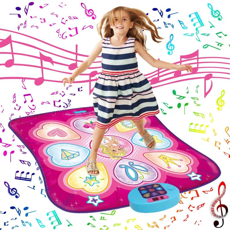 Photo 1 of SUNLIN Dance Mat - Dance Mixer Rhythm Step Play Mat - Dance Game Toy Gift for Kids Girls Boys - Dance Pad with LED Lights, Adjustable Volume, Built-in Music, 3 Challenge Levels (35.4"X36.6")
