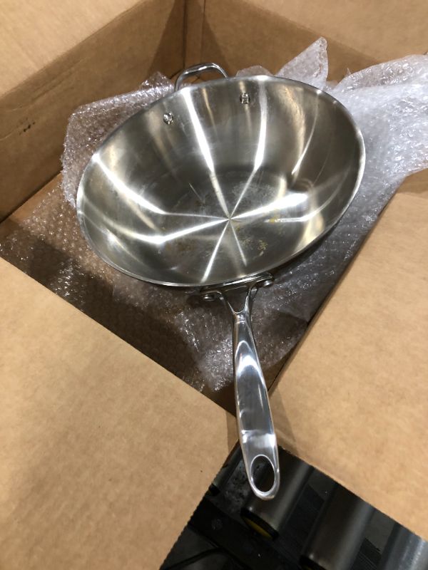 Photo 1 of 13" diameter silver cooking "wok" with lid 