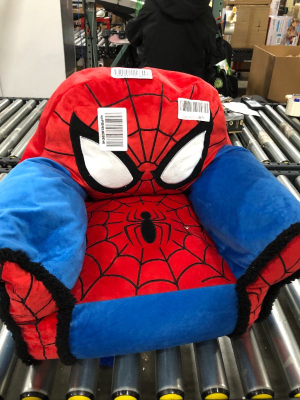 Photo 2 of Marvel Spiderman Kids Figural Bean Bag Chair with Sherpa Trimming, Multi-color
