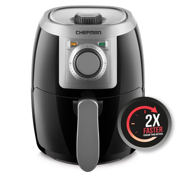 Photo 1 of Chefman TurboFry 2 Liter Air Fryer with Adjustable Temperature Control, Black
