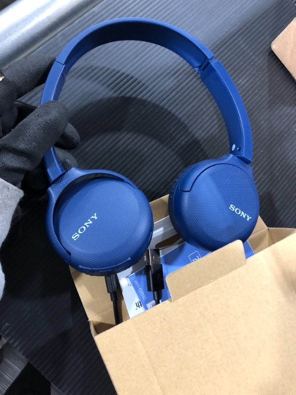 Photo 2 of Sony Wireless Headphones WH-CH510: Wireless Bluetooth On-Ear Headset with Mic for phone-call, Blue
