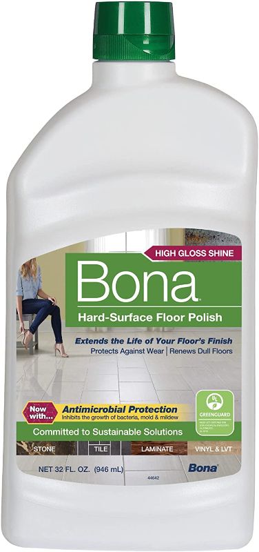 Photo 1 of Bona Hard-Surface Floor Polish, for Stone Tile Laminate and Vinyl LVT/LVP, High Gloss, 32 Fl Oz
