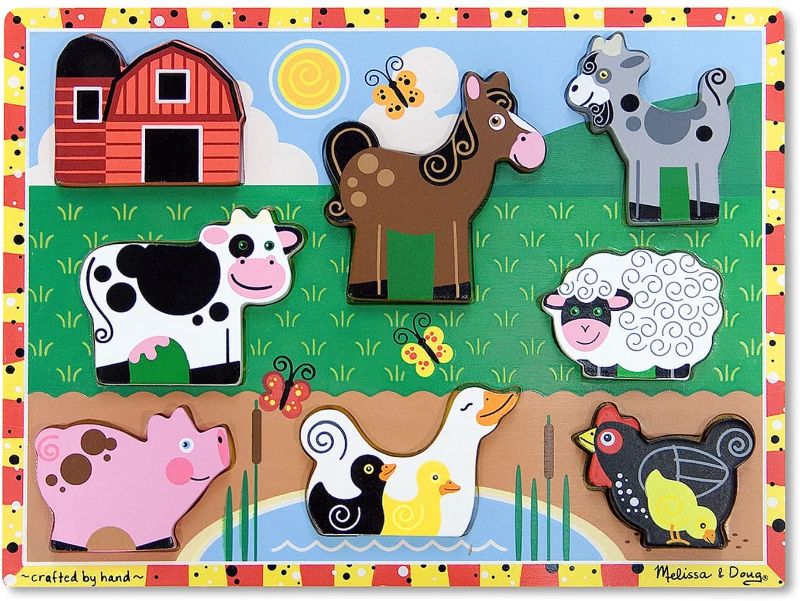 Photo 1 of Melissa & Doug Farm Wooden Chunky Puzzle (8 pcs)
