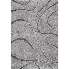 Photo 1 of Carolyn Contemporary Curves Shag Dark Gray 2 ft. x 3 ft. Area Rug
