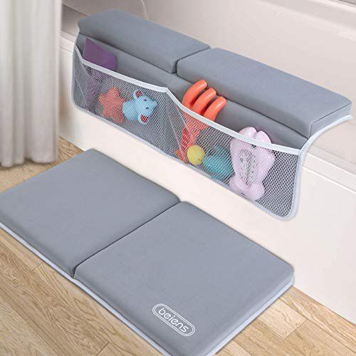 Photo 1 of beiens Bath Kneeler with Elbow Rest Set, 1.5'' Thick Quickly Dry Kneeling Pad and Elbow Support for Knee & Arm Support Large Bathtub Kneeling Mat with Toy Organizer for Happy Baby Bathing Time 