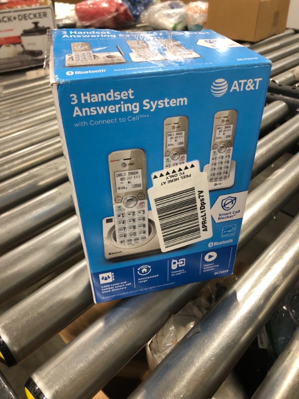 Photo 2 of AT&T DL72319 DECT 6.0 3-Handset Cordless Phone for Home with Connect to Cell, Call Blocking, 1.8" Backlit Screen, Big Buttons, intercom, and Unsurpassed Range
