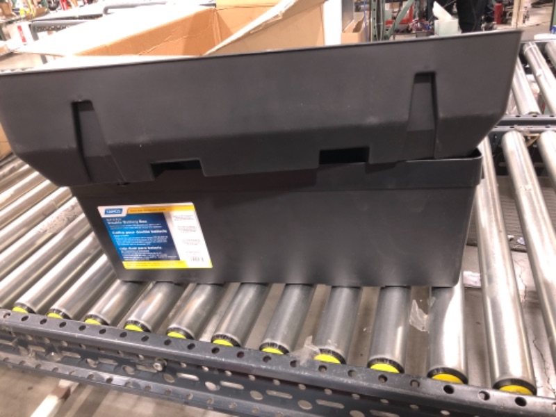 Photo 1 of Camco Heavy-Duty Double Battery Box with Straps and Hardware| Safely Holds (2) 6V Group GC2 Batteries or (2) 12V Group 24:24M Batteries | Constructed of Durable, Anti-Corrosion Material (55375)
