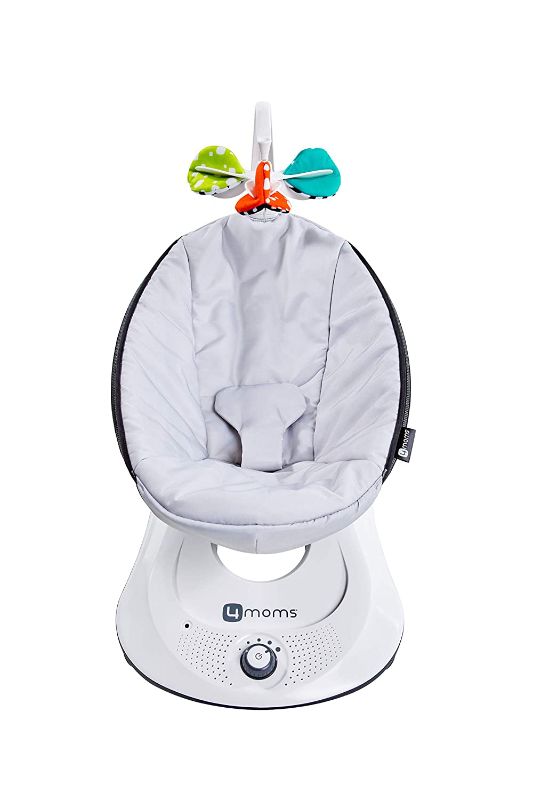 Photo 1 of 4moms rockaRoo Baby Swing, Compact Baby Rocker with Front to Back Gliding Motion, Smooth, Nylon Fabric, Grey Classic
