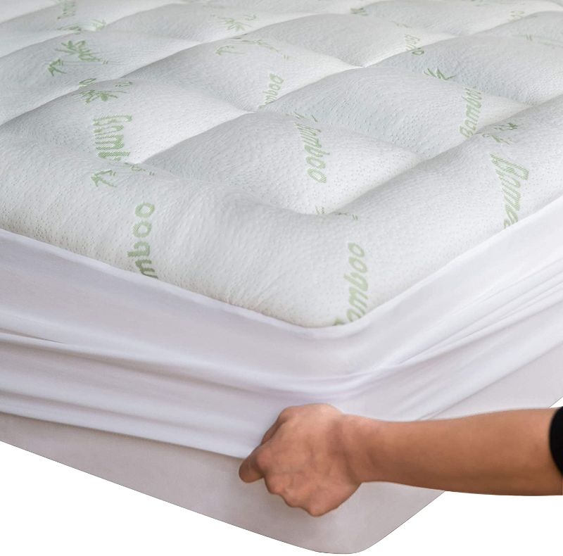 Photo 1 of Bamboo Mattress Topper King 78x80 inches Fits 8-21 Inches Deep Mattresses Cooling Breathable Extra Plush Thick Fitted 20Inches Pillow Top Mattress Pad Rayon Cooling Ultra Soft (Bamboo, King 78x80x15)
