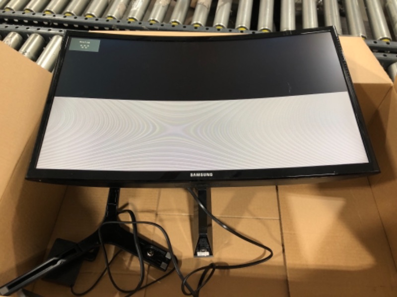 Photo 2 of FOR PARTS ONLY!! SAMSUNG 23.5” CF396 Curved Computer Monitor, AMD FreeSync for Advanced Gaming, 4ms Response Time, Wide Viewing Angle, Ultra Slim Design, LC24F396FHNXZA, Black
