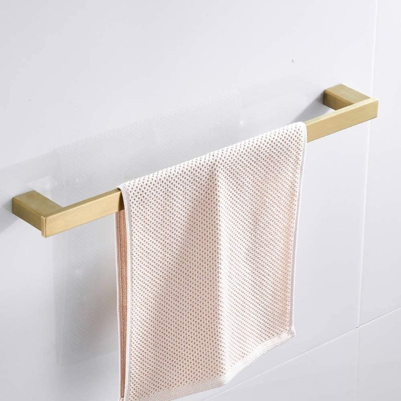 Photo 1 of BATHSIR Gold Towel Bar, Brushed Gold Towel Rack 24 Inch Bathroom Towel Holder Square Wall Mounted Stainless Steel
