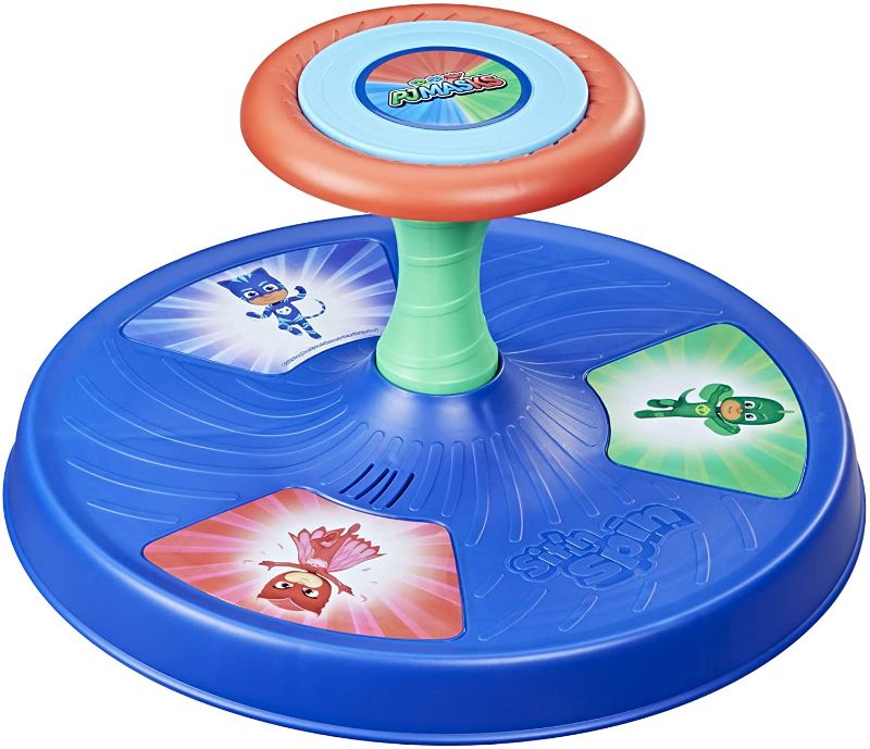 Photo 1 of Playskool PJ Masks Sit 'n Spin Musical Classic Spinning Activity Toy for Toddlers Ages 18 Months and Up (Amazon Exclusive) , Blue
