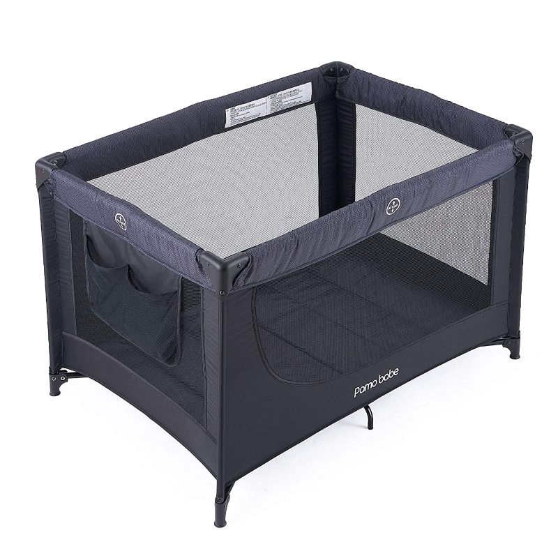 Photo 1 of Pamo Babe Comfortable Playard,Sturdy Play Yard with Mattress(Black)
