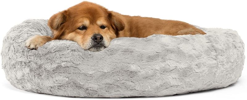 Photo 1 of Best Friends by Sheri The Original Calming Donut Cat and Dog Bed in Shag or Lux Fur, Machine Washable, High Bolster, SMALL
