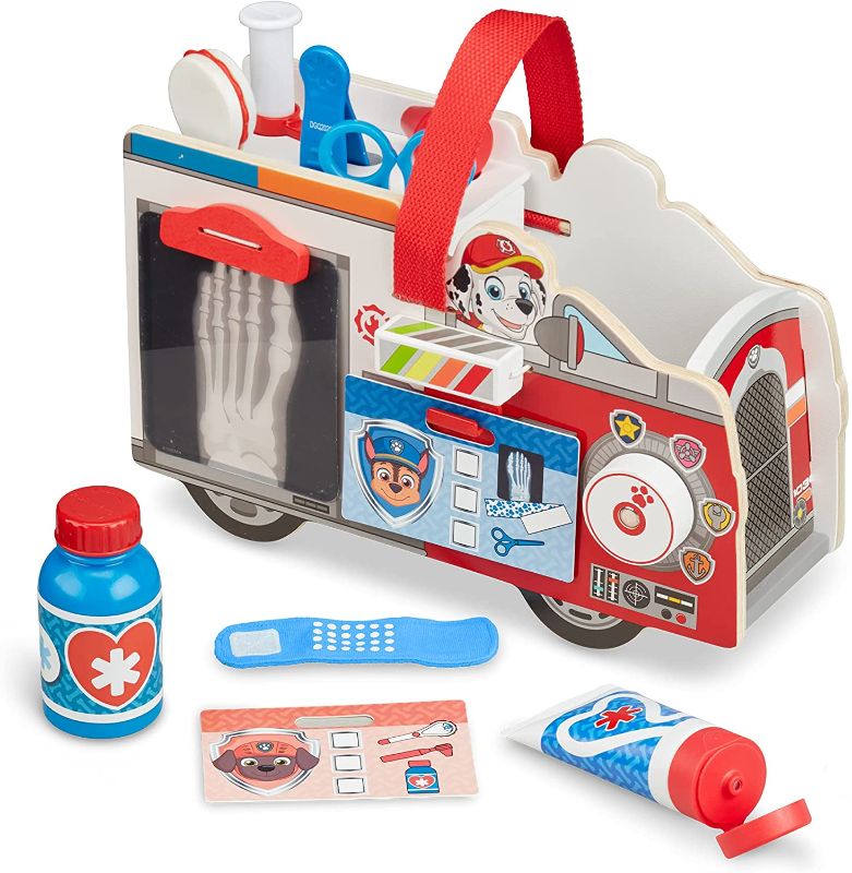 Photo 1 of Melissa & Doug PAW Patrol Marshall's Wooden Rescue EMT Caddy (14 Pieces)
