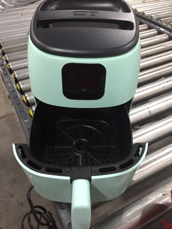 Photo 3 of Dash Tasti-Crisp Digital Air Fryer with AirCrisp® Technology, Custom Presets, Temperature Control, and Auto Shut Off Feature, 2.6 Quart - Aqua
