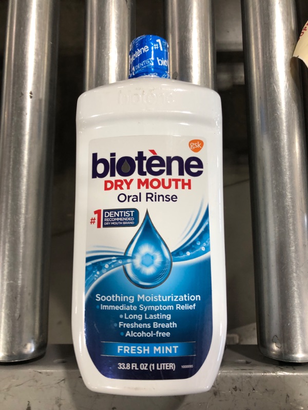Photo 2 of Biotene Oral Rinse Mouthwash for Dry Mouth, Breath Freshener and Dry Mouth Treatment, Fresh Mint - 33.8 fl oz Exp.03/08/2024