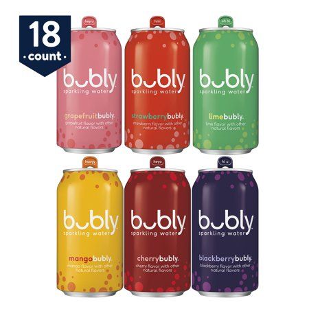 Photo 1 of (18 Cans) Bubly Sparkling Water, 6 Flavor Variety Pack, 12 Fl Oz Exp.11/15/2021